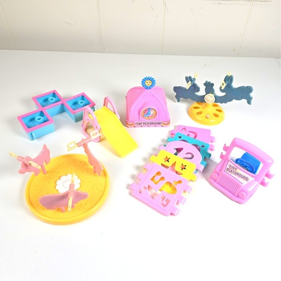 Li’l Kidz Other - Vintage Lil Kidz Playset Playground Merry Go Round Teeter Totter Car Accessories